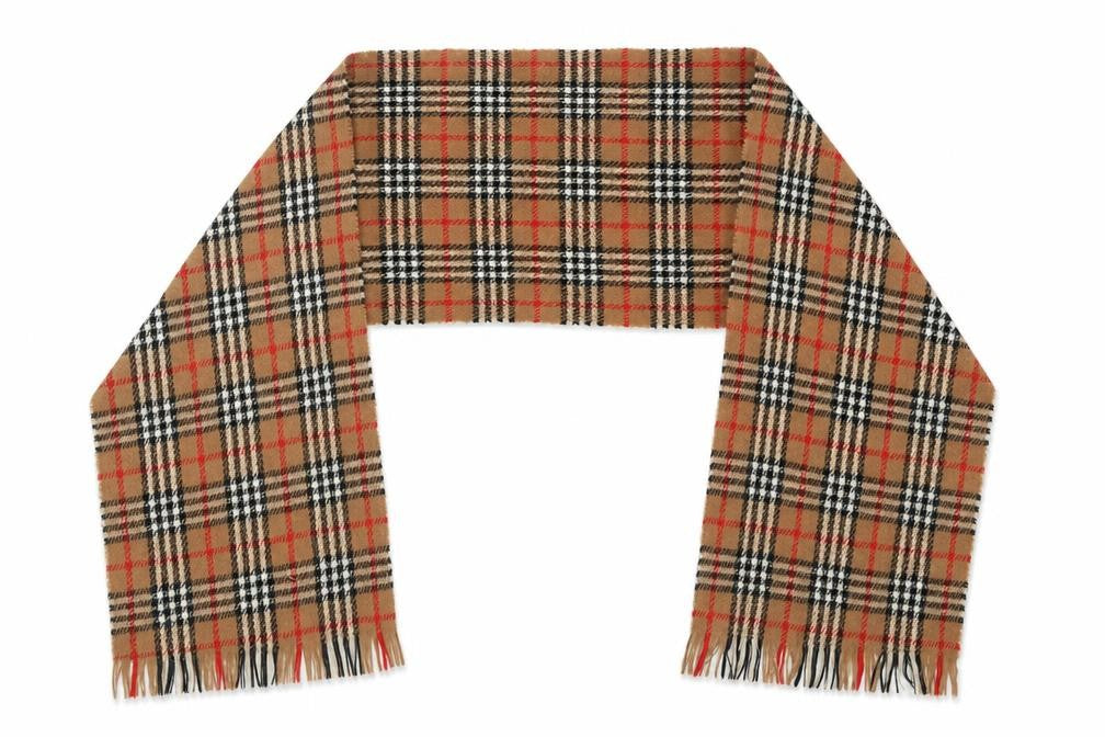 Preworn Girls Brown Check Acrylic Scarf Scarves & Wraps One Size