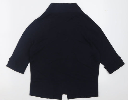 Wallis Womens Blue V-Neck  Cotton Cardigan Jumper Size S