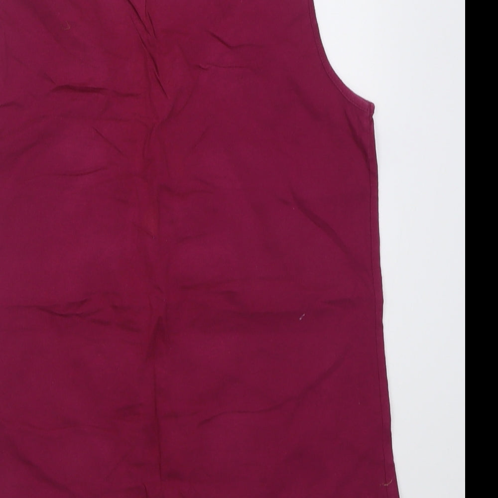 Savoir Womens Purple  Cotton Basic Tank Size 10 Scoop Neck