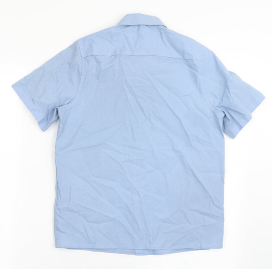 Marks and Spencer Boys Blue Polyester Basic Button-Up Size 10-11 Years Collared Button - School Wear