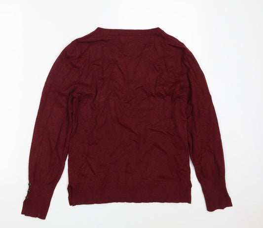 Dunnes Stores Womens Purple Boat Neck  Viscose Pullover Jumper Size S