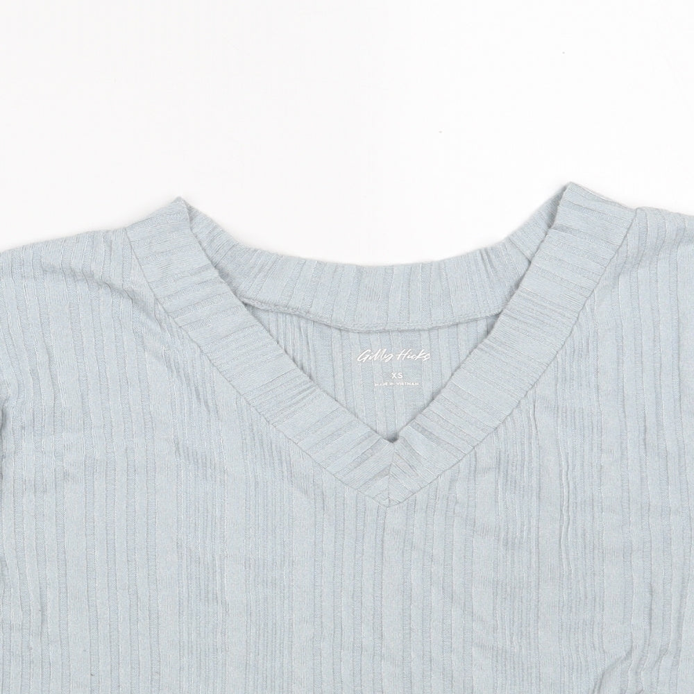 Gilly Hicks Womens Blue  Polyester Pullover Sweatshirt Size XS   - Cropped