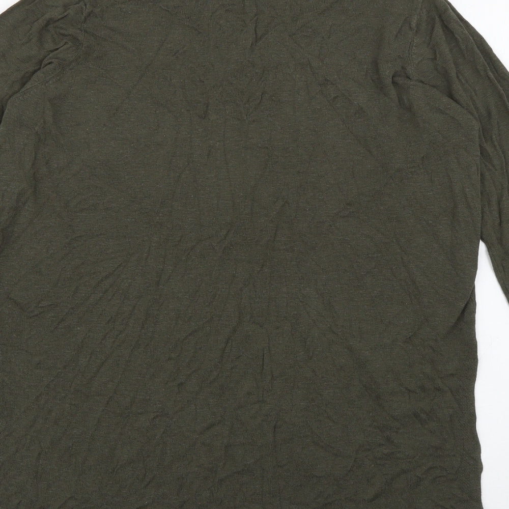 Capsule Womens Green V-Neck  Viscose Pullover Jumper Size 12