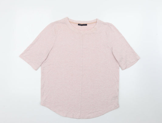 Marks and Spencer Womens Pink Crew Neck  Viscose Pullover Jumper Size 12
