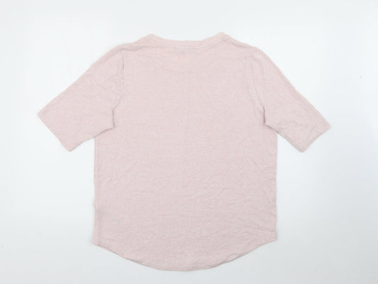 Marks and Spencer Womens Pink Crew Neck  Viscose Pullover Jumper Size 12