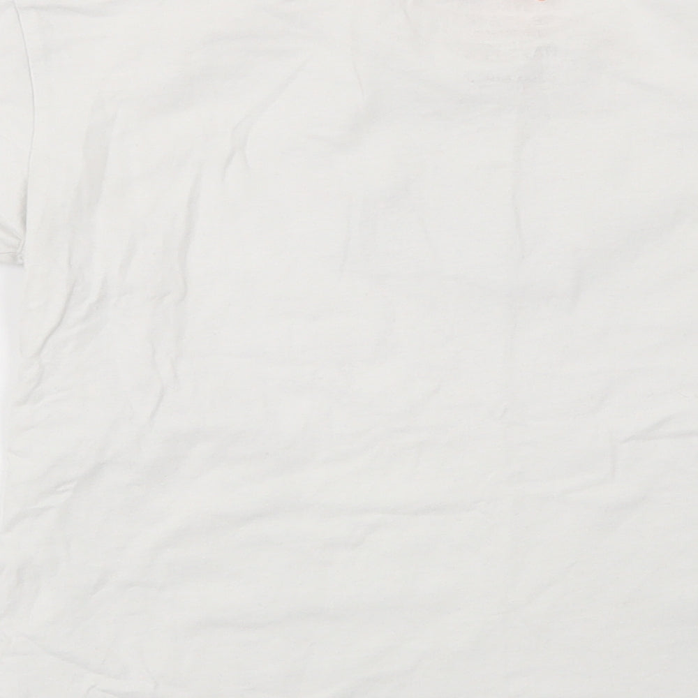 George Girls White  Cotton Basic T-Shirt Size 9-10 Years Crew Neck Pullover - The Future Is Now