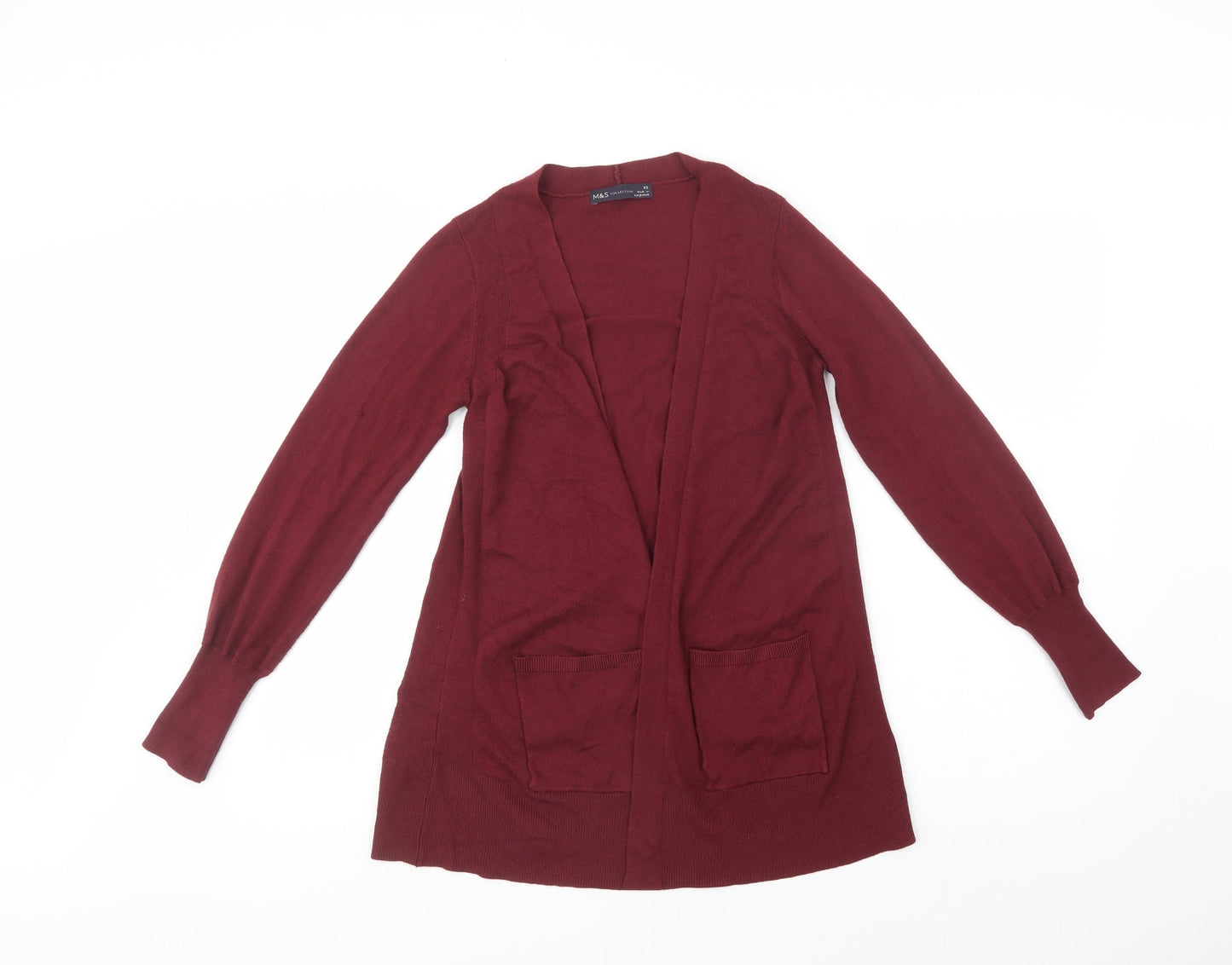 Marks and Spencer Womens Purple V-Neck  Viscose Cardigan Jumper Size XS