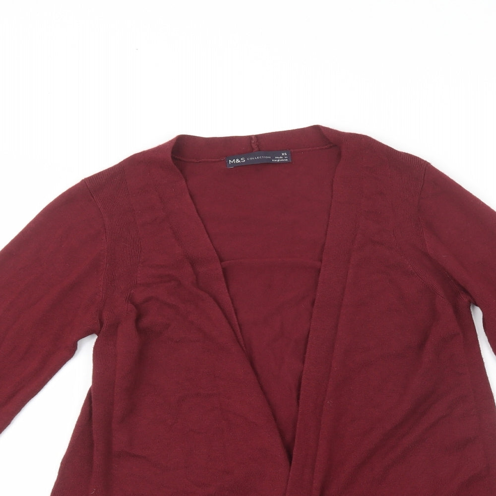 Marks and Spencer Womens Purple V-Neck  Viscose Cardigan Jumper Size XS