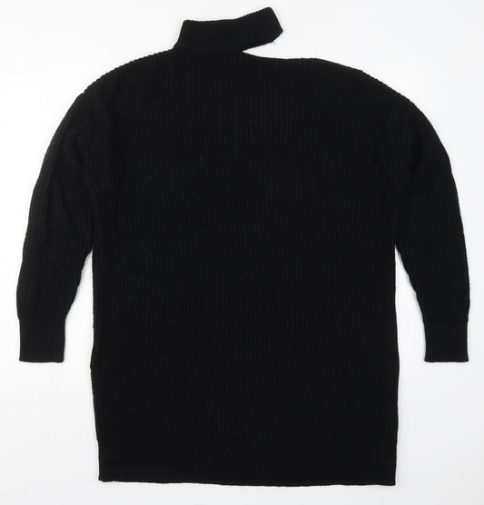 Simply Be Womens Black Round Neck  Acrylic Pullover Jumper Size 12