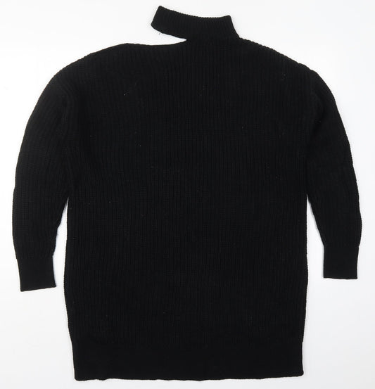 Simply Be Womens Black Round Neck  Acrylic Pullover Jumper Size 12