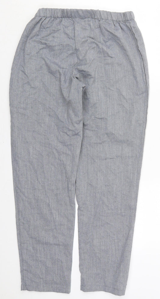Insirah Womens Grey  Cotton Trousers  Size 26 in L27 in Regular