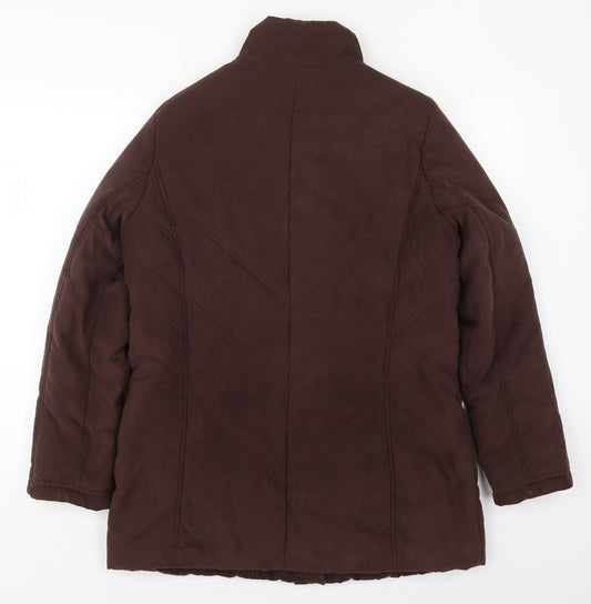 Klass Womens Brown   Quilted Coat Size M  Zip