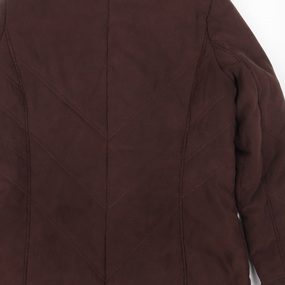 Klass Womens Brown   Quilted Coat Size M  Zip