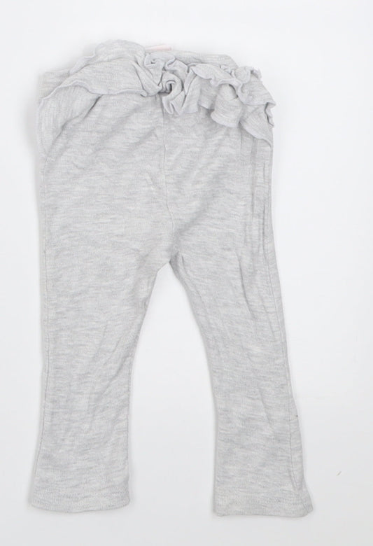 Pep & Co Girls Grey  Cotton Capri Trousers Size 9-12 Months  Pullover - minnie mouse