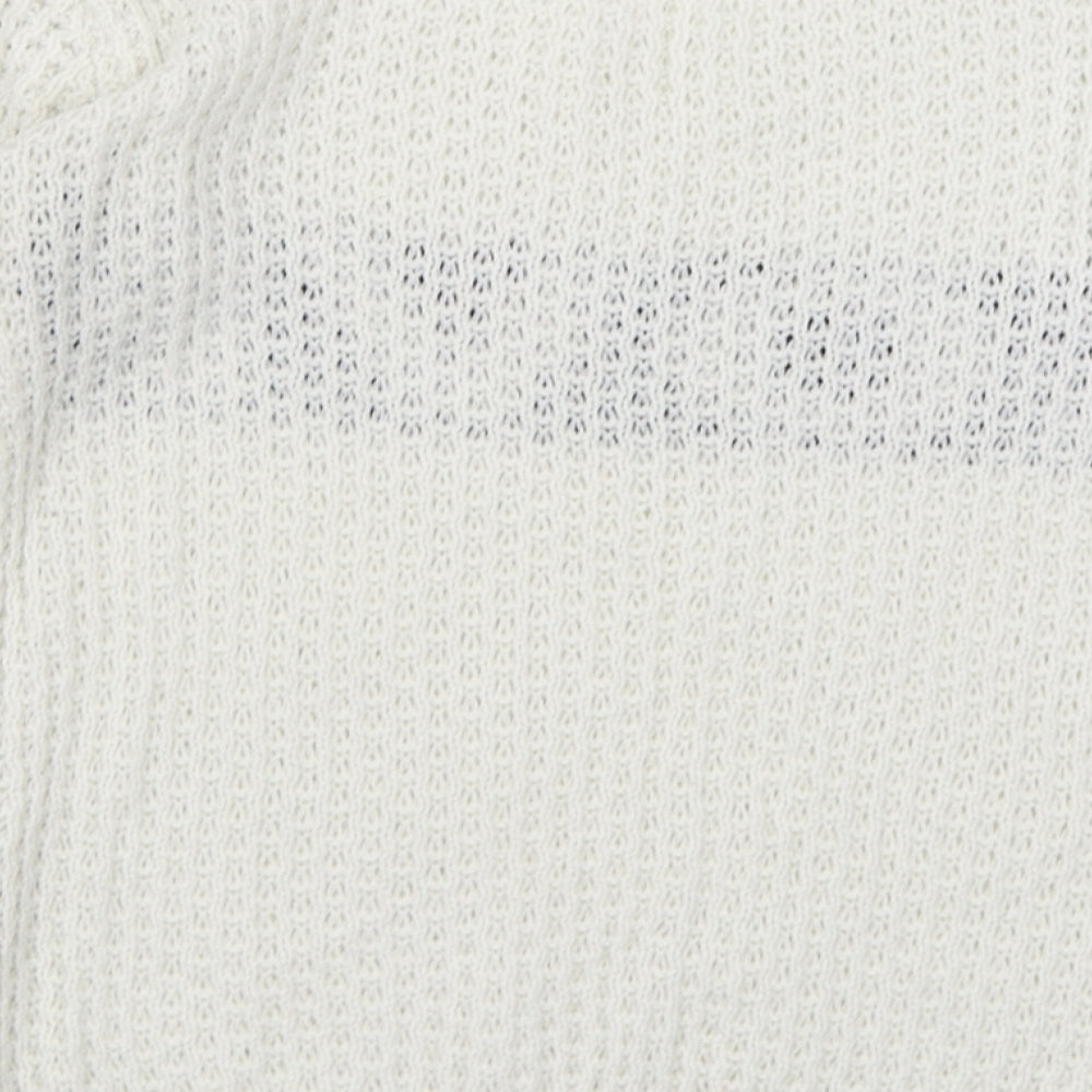 Preworn Womens White Crew Neck  Acrylic Pullover Jumper Size S   - Love