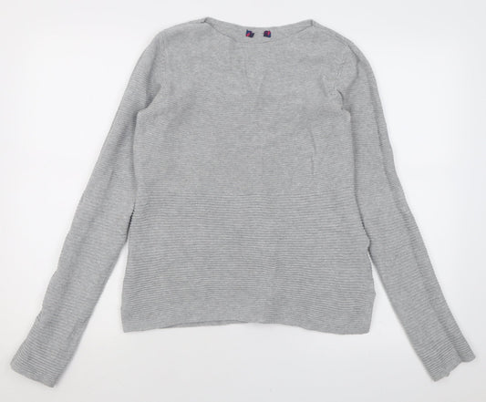Preworn Womens Grey Crew Neck  Cotton Pullover Jumper Size M