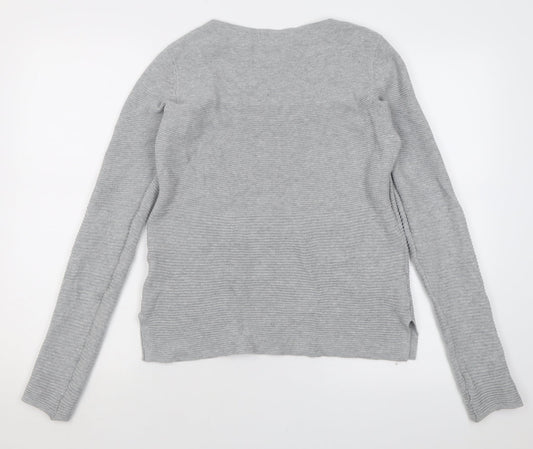 Preworn Womens Grey Crew Neck  Cotton Pullover Jumper Size M