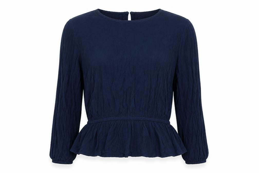 Marks and Spencer Womens Blue  Viscose Basic Blouse Size 12 Boat Neck