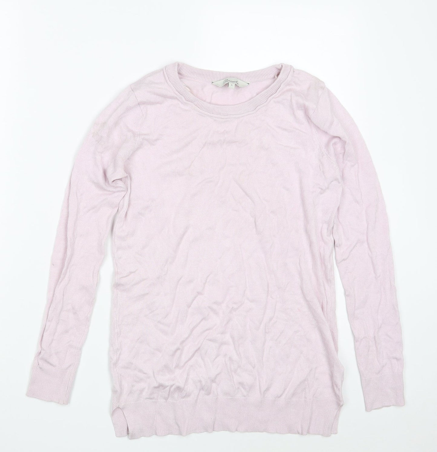 Peacocks Womens Pink Round Neck  Viscose Pullover Jumper Size 8