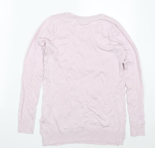 Peacocks Womens Pink Round Neck  Viscose Pullover Jumper Size 8
