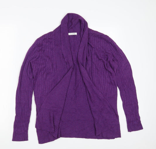 Marks and Spencer Womens Purple V-Neck  Viscose Wrap Jumper Size 14