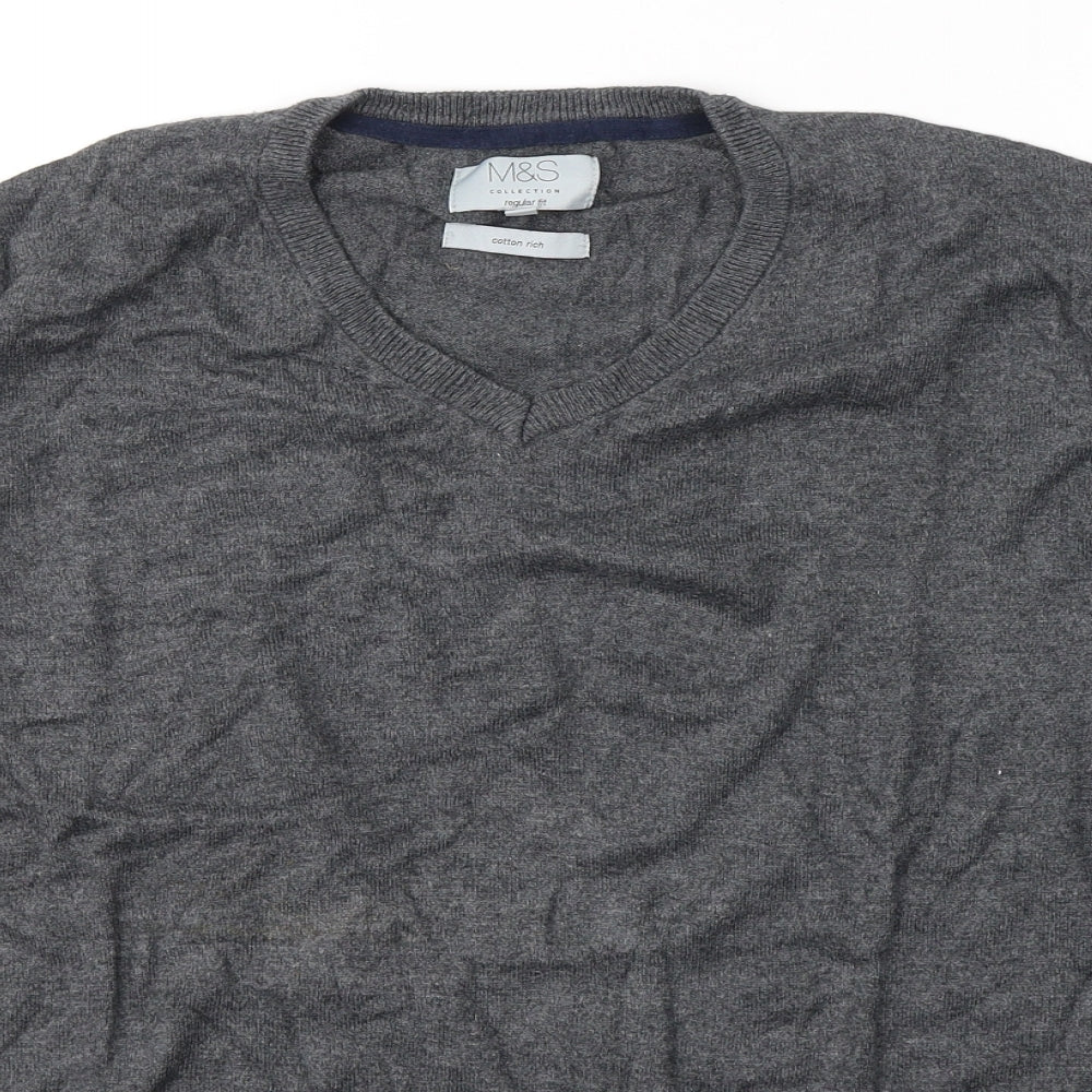 Marks and Spencer Mens Grey  Cotton Pullover Sweatshirt Size L