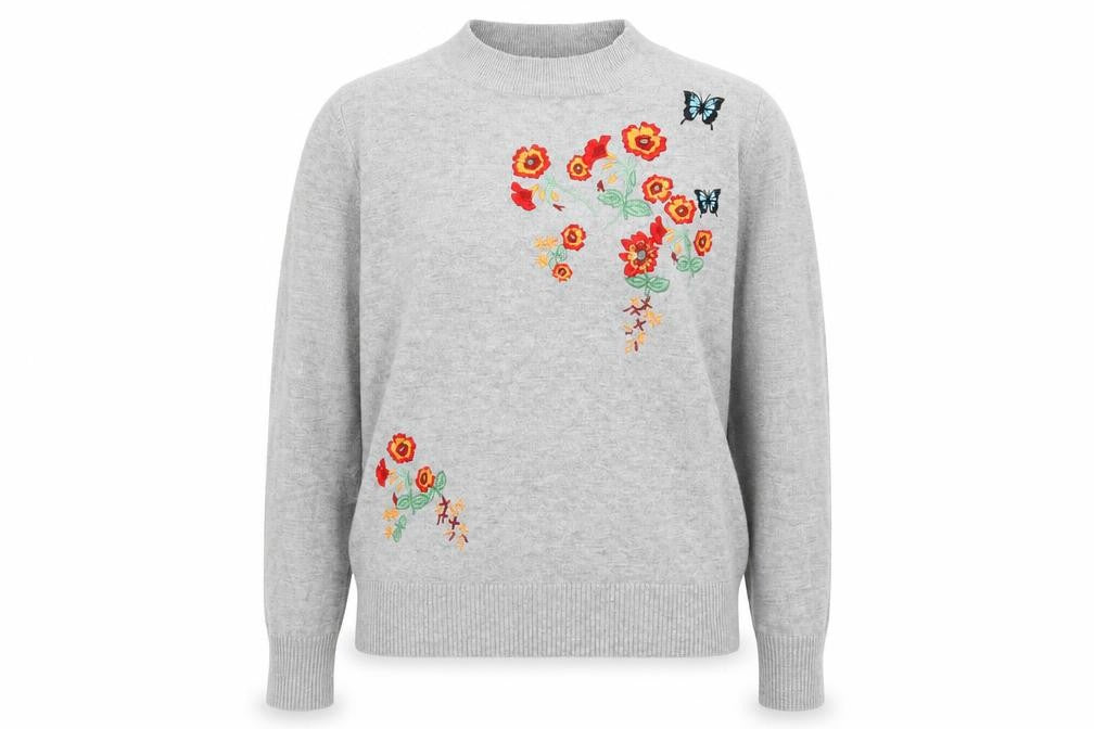 LU NYC Womens Grey Mock Neck  Viscose Pullover Jumper Size M