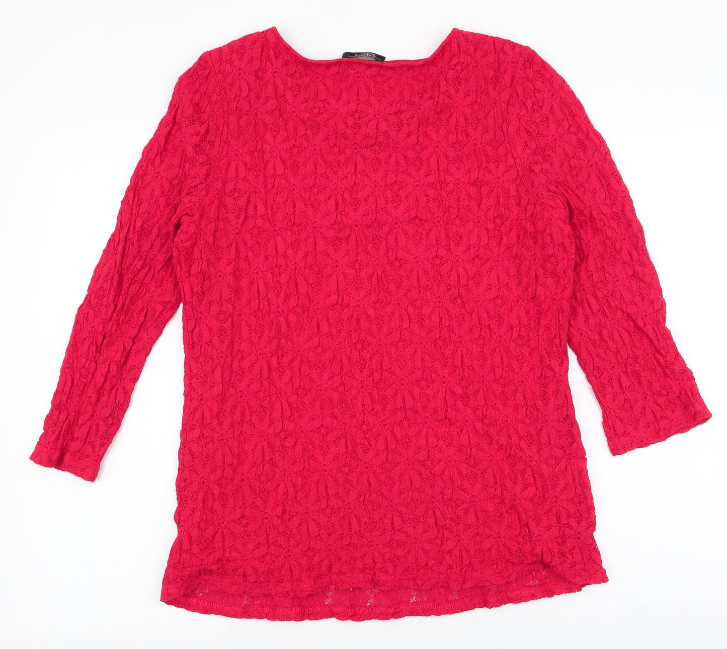 Papaya Womens Red  Cotton Jersey T-Shirt Size 14 Round Neck