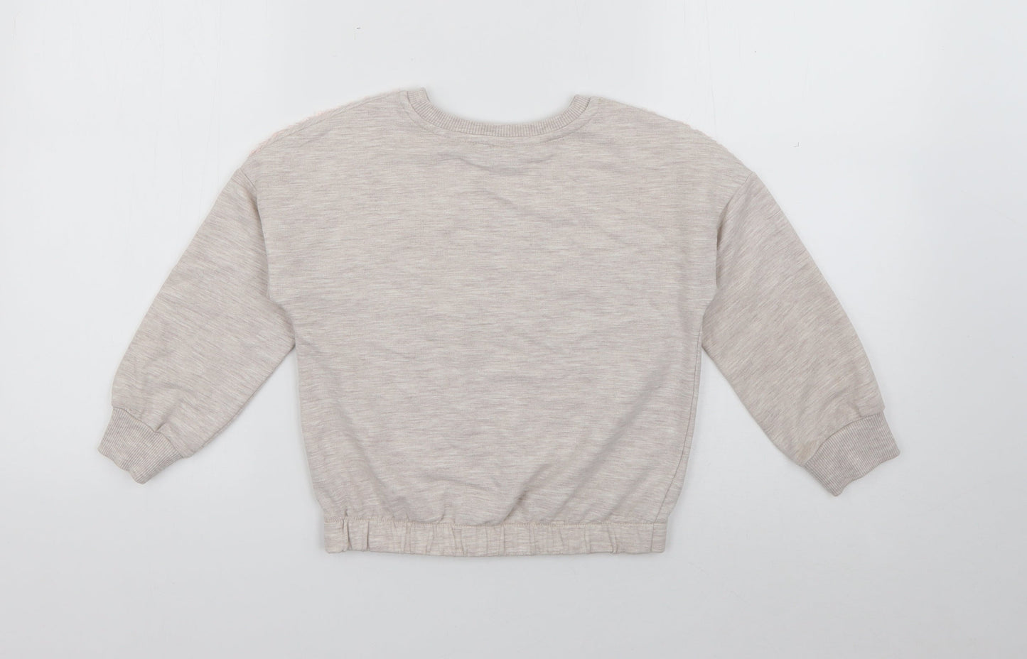 TU Girls Grey  Polyester Pullover Sweatshirt Size 6 Years