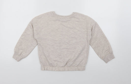 TU Girls Grey  Polyester Pullover Sweatshirt Size 6 Years