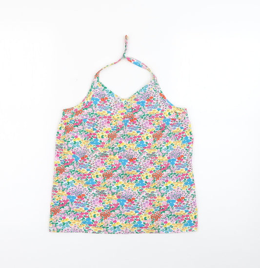 NEXT Girls Multicoloured Floral Cotton Camisole Tank Size 10-11 Years Halter Snap