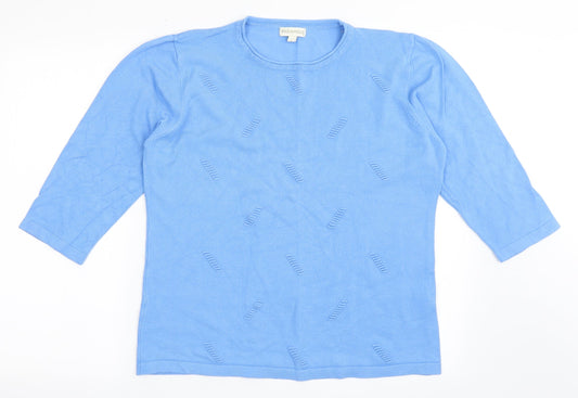 Paramour Womens Blue Round Neck  Viscose Pullover Jumper Size L