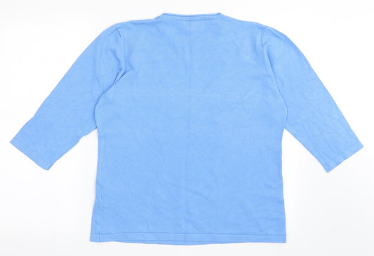 Paramour Womens Blue Round Neck  Viscose Pullover Jumper Size L