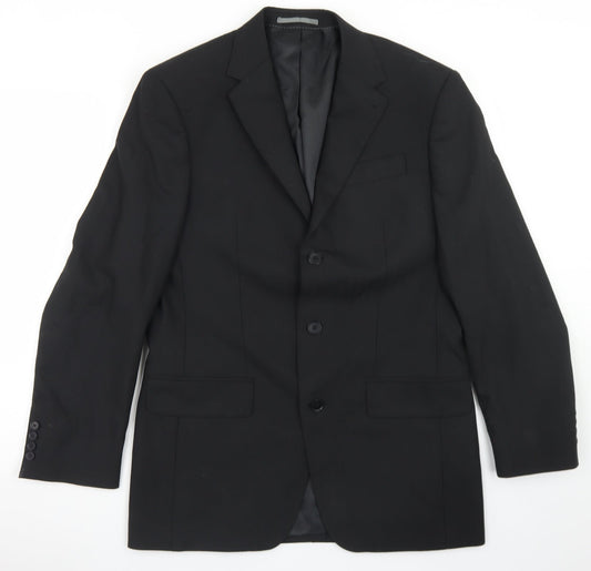 NEXT Mens Black Striped Polyester Jacket Blazer Size 38