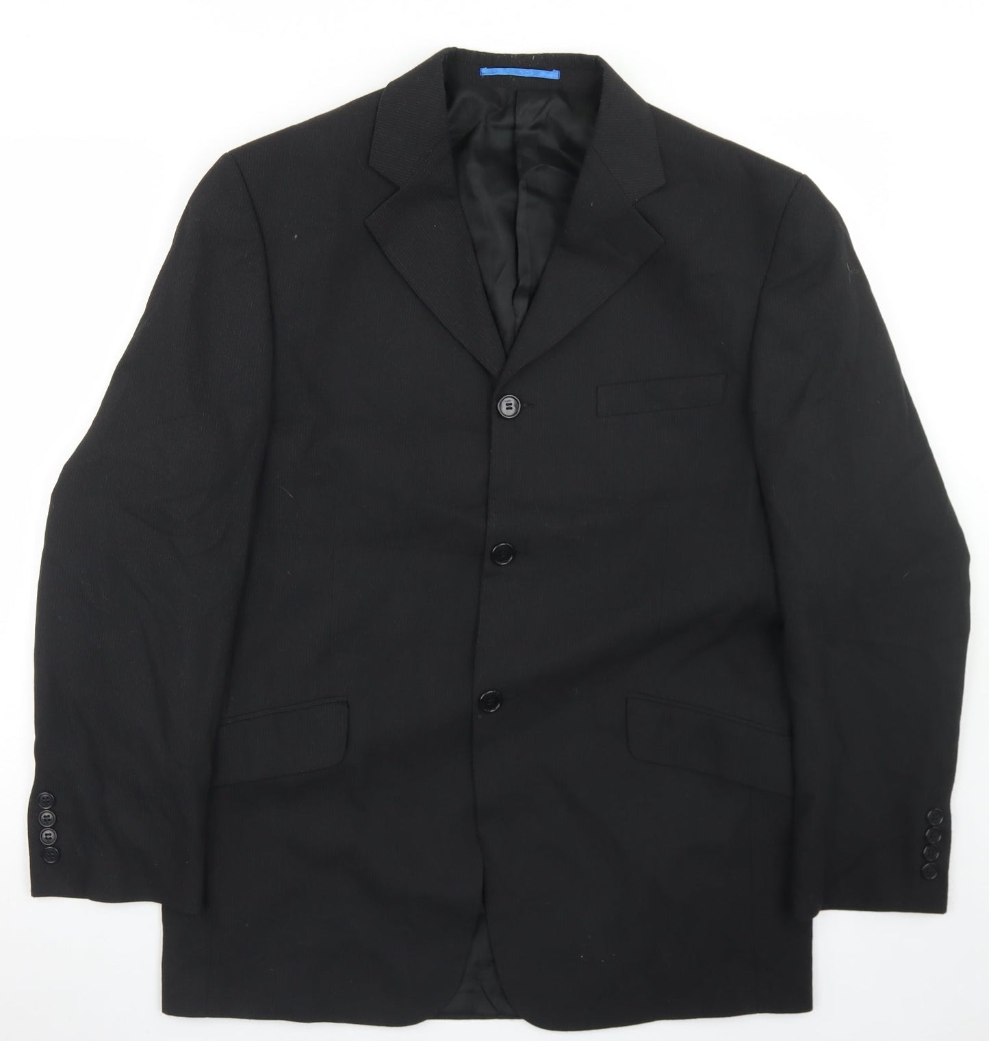 Willson Mens Black Striped Polyester Jacket Blazer Size 38