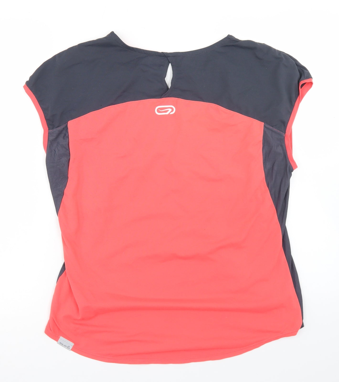 Kalenji Womens Pink Colourblock Polyester Basic T-Shirt Size S V-Neck