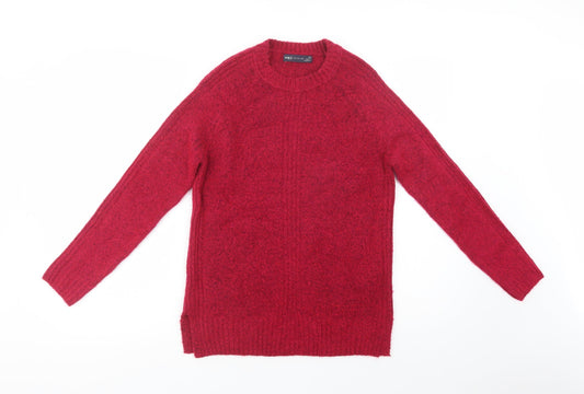Marks and Spencer Womens Pink Crew Neck  Acrylic Pullover Jumper Size XS