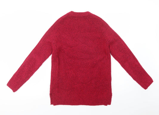 Marks and Spencer Womens Pink Crew Neck  Acrylic Pullover Jumper Size XS