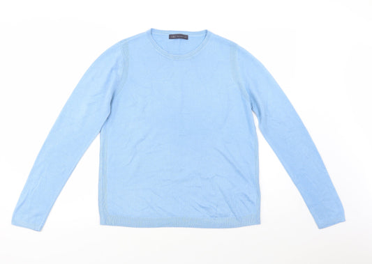 Marks and Spencer Womens Blue Crew Neck  Acrylic Pullover Jumper Size 14