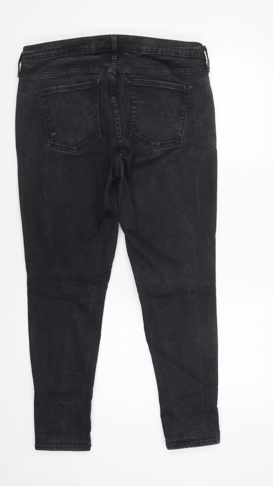 Gap Womens Grey  Cotton Skinny Jeans Size 32 L28 in Regular Button