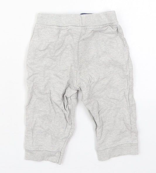 Bluezoo Boys Grey  Cotton Sweatpants Trousers Size 9-12 Months  Drawstring