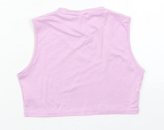 SheIn Girls Purple  Polyester Cropped Tank Size 11-12 Years Crew Neck Pullover