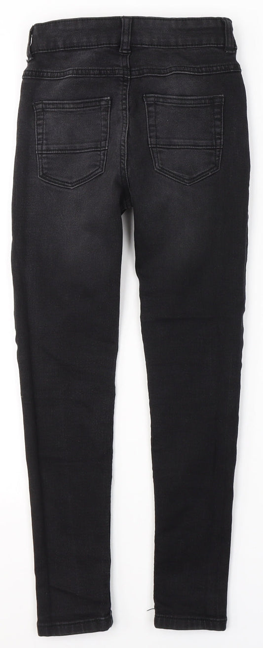 George Girls Black  Cotton Skinny Jeans Size 9-10 Years  Regular Button