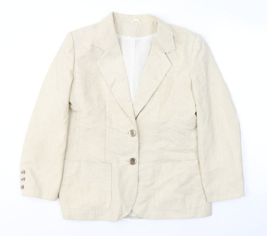 Anne Brooks Womens Beige   Jacket Blazer Size 14  Button