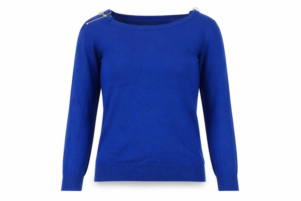 pep&co Womens Blue Crew Neck  Viscose Pullover Jumper Size 10