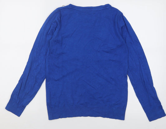 pep&co Womens Blue Crew Neck  Viscose Pullover Jumper Size 10