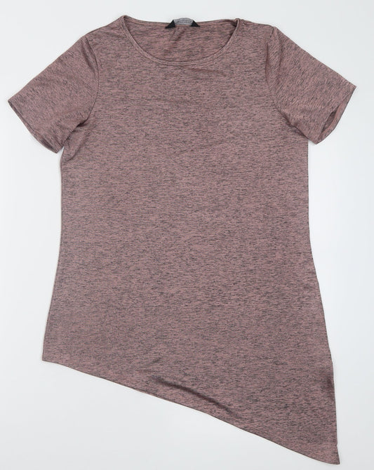 Dorothy Perkins Womens Pink  Polyester Basic T-Shirt Size 10 Crew Neck