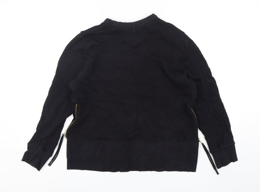 Nexr Womens Black  Cotton Pullover Sweatshirt Size M  Pullover