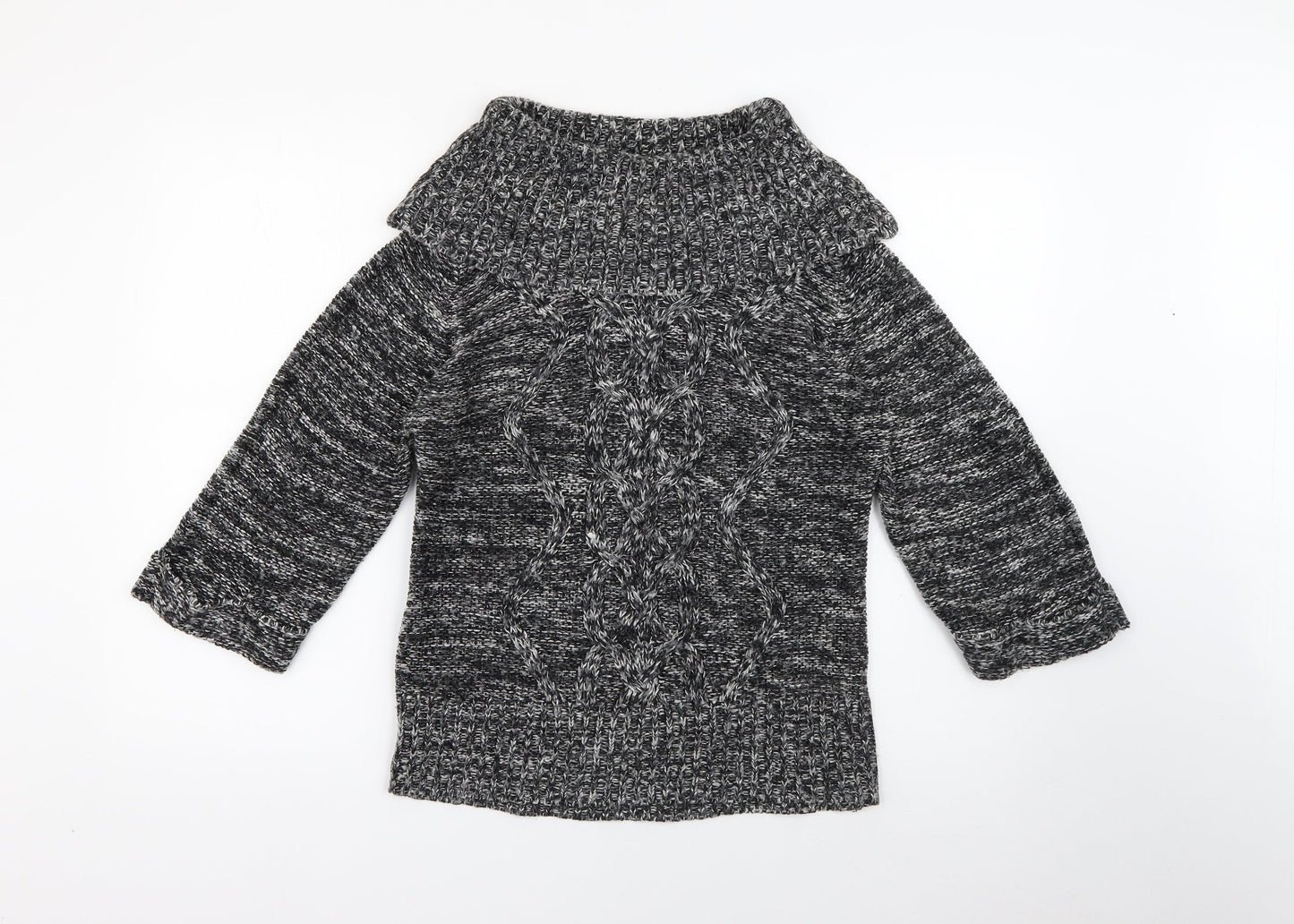 Evie Womens Grey Roll Neck  Acrylic Pullover Jumper Size 10