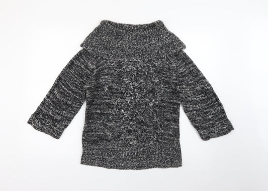 Evie Womens Grey Roll Neck  Acrylic Pullover Jumper Size 10